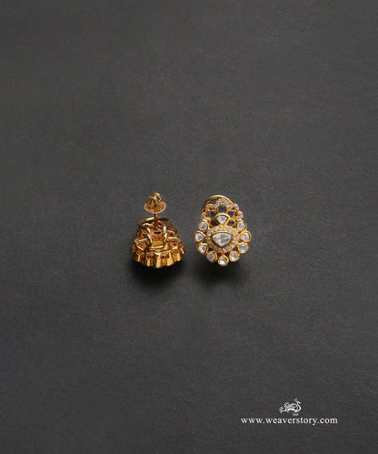 Oshina_Handcrafted_Pure_Silver_Moissanite_Polki_Studs_WeaverStory_03