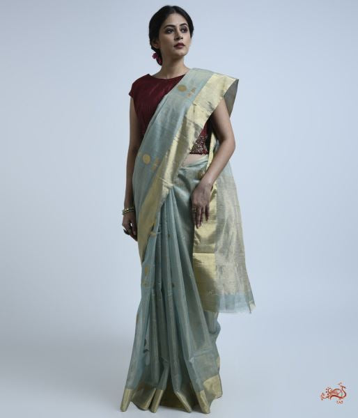 Aqua_and_gold_silk_tissue_saree_WeaverStory_02