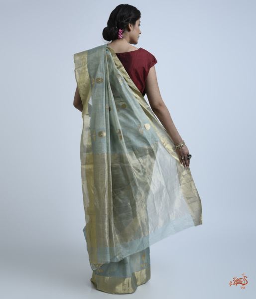 Aqua_and_gold_silk_tissue_saree_WeaverStory_04