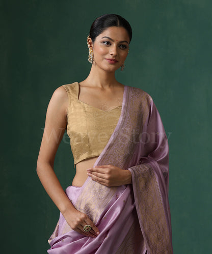 Handloom_Gold_Pure_Tissue_Silk_Sleeveless_Blouse_WeaverStory_01