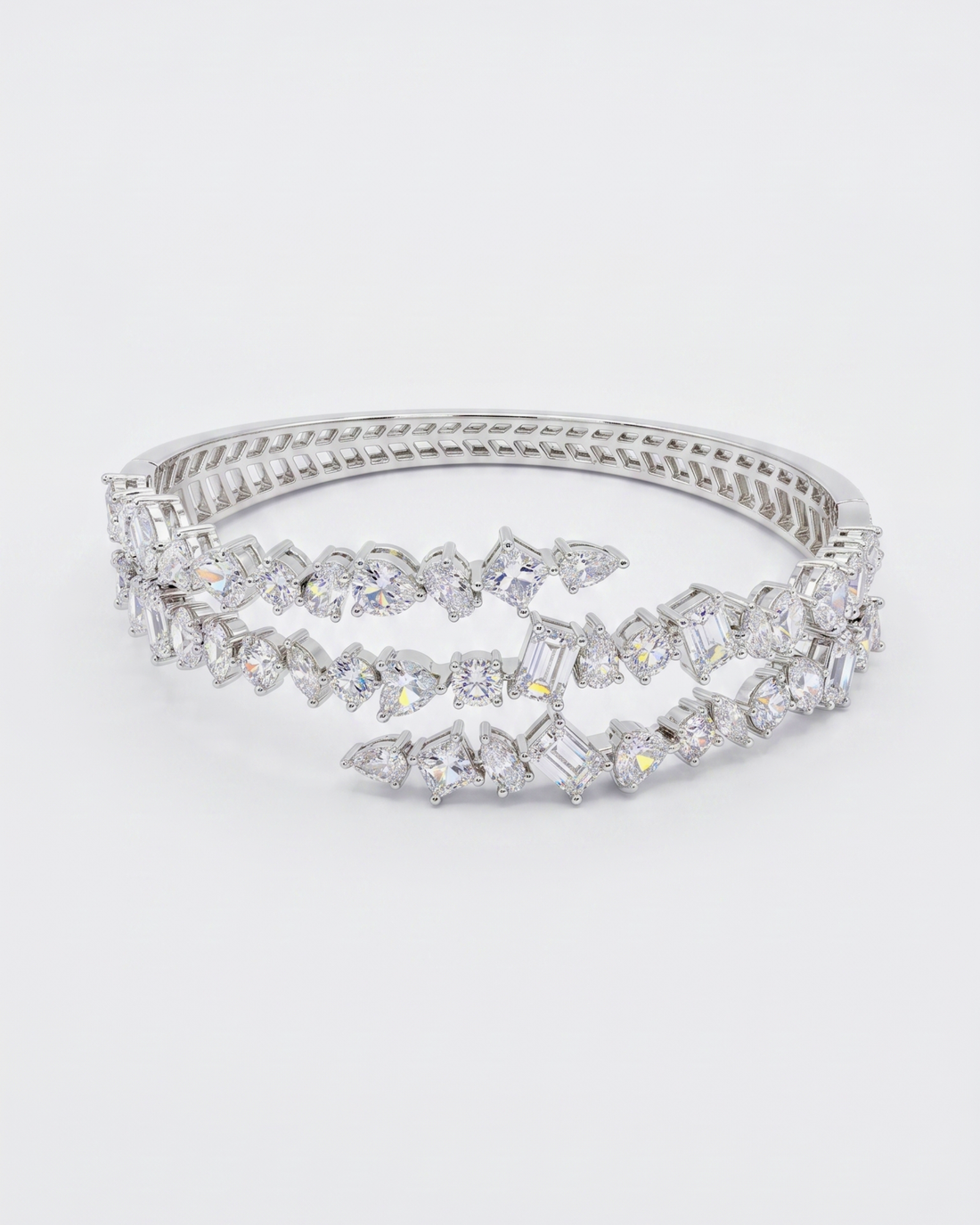 Zircon Cascade Openable Bangle