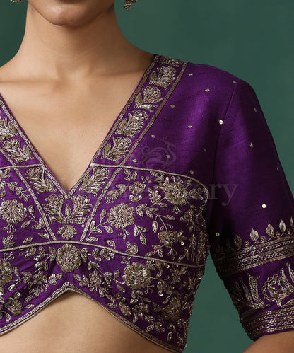 Purple_Choli_Cut_Raw_Silk_Blouse_With_Hand_Embroidered_Zardozi_WeaverStory_07