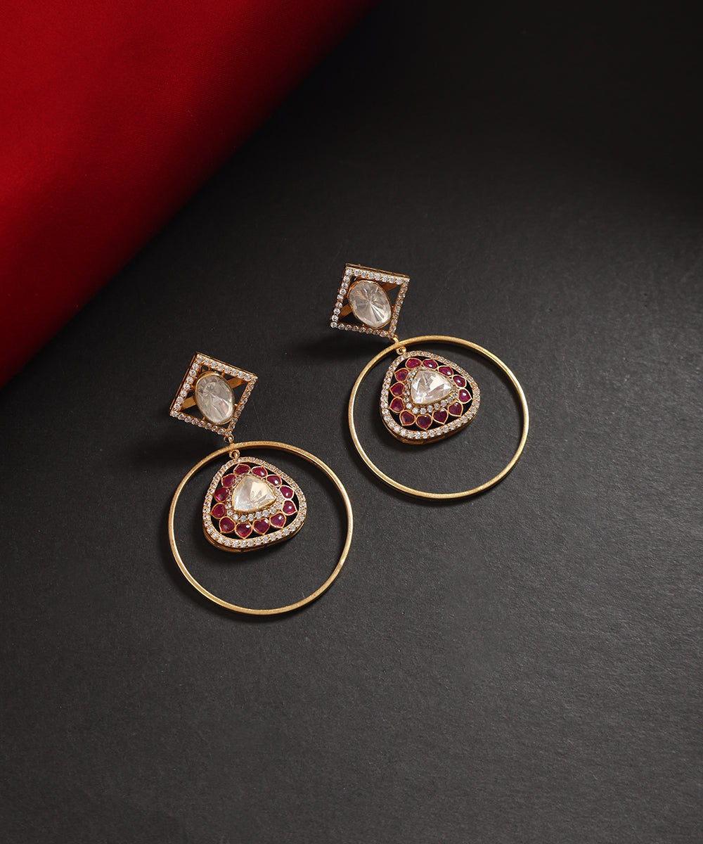 Benazir_Handcrafted_Silver_Earrings_With_Moissanite_And_CZ_Stones_WeaverStory_01
