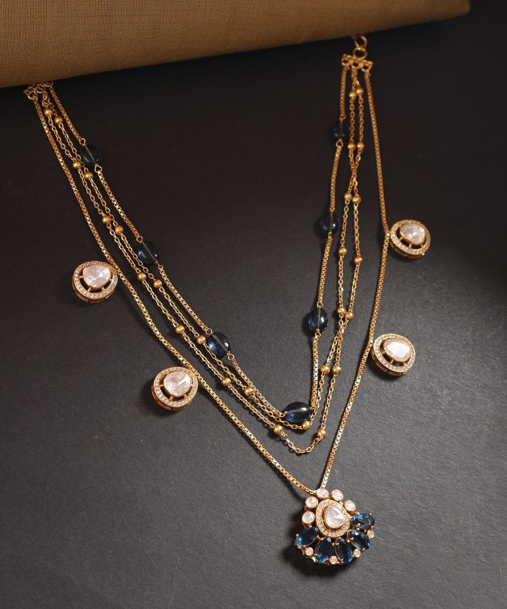 Benafshah_Handcrafted_Silver_Multiladi_Necklace_With_Moissanite_WeaverStory_01