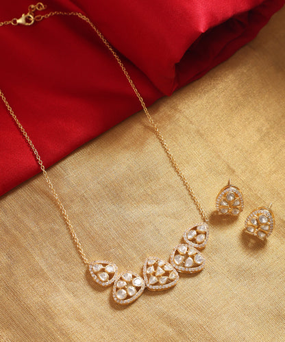 Bahaar_Handcrafted_Silver_Necklace_Set_With_Moissanites_WeaverStory_01