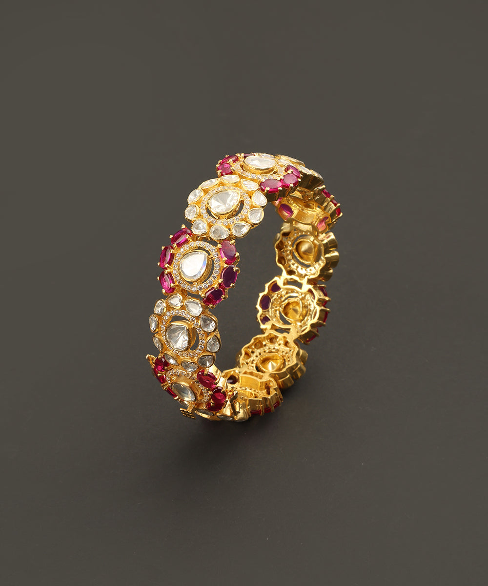 Esra_Handcrafted_Silver_Kada_With_Moissanite_CZ_And_Red_Semi_Precious_Stones_WeaverStory_02