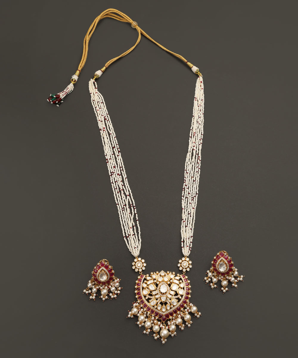 Amyra_Handcrafted_Silver_Necklace_Set_with_Pearls_and_Moissanite_WeaverStory_02