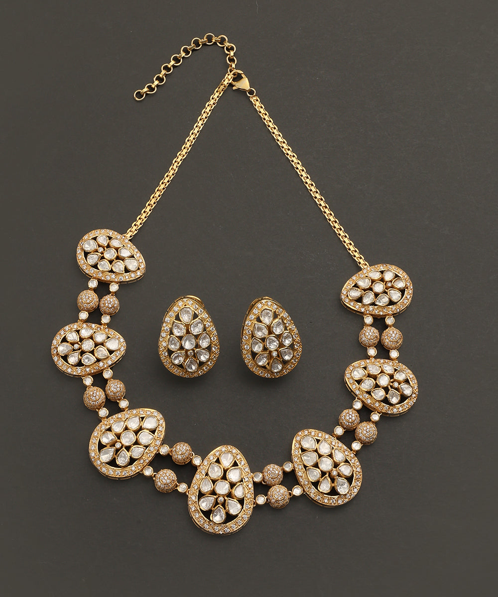 Aafreen_Handcrafted_Silver_Necklace_Set_With_Moissanites_WeaverStory_02