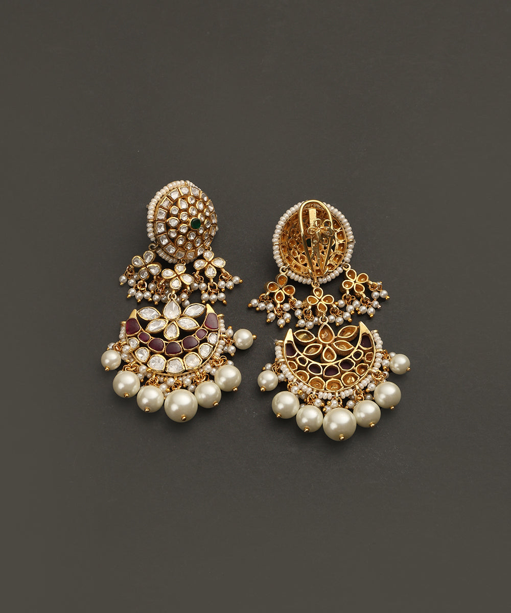 Ashnoor_Handcrafted_Silver_Pearls_Multiladi_Necklace_Set_with_Moissanite_Pendant_and_Pearl_Hangings_WeaverStory_03