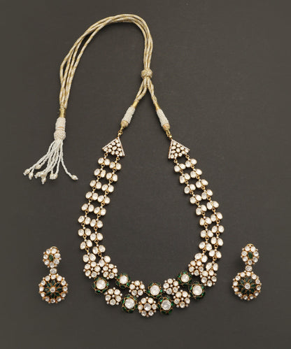 Adeeba_Handcrafted_Silver_Double_Ladi_Necklace_Set_with_Moissanite_and_Green_Semi_Precious_Stones_WeaverStory_02