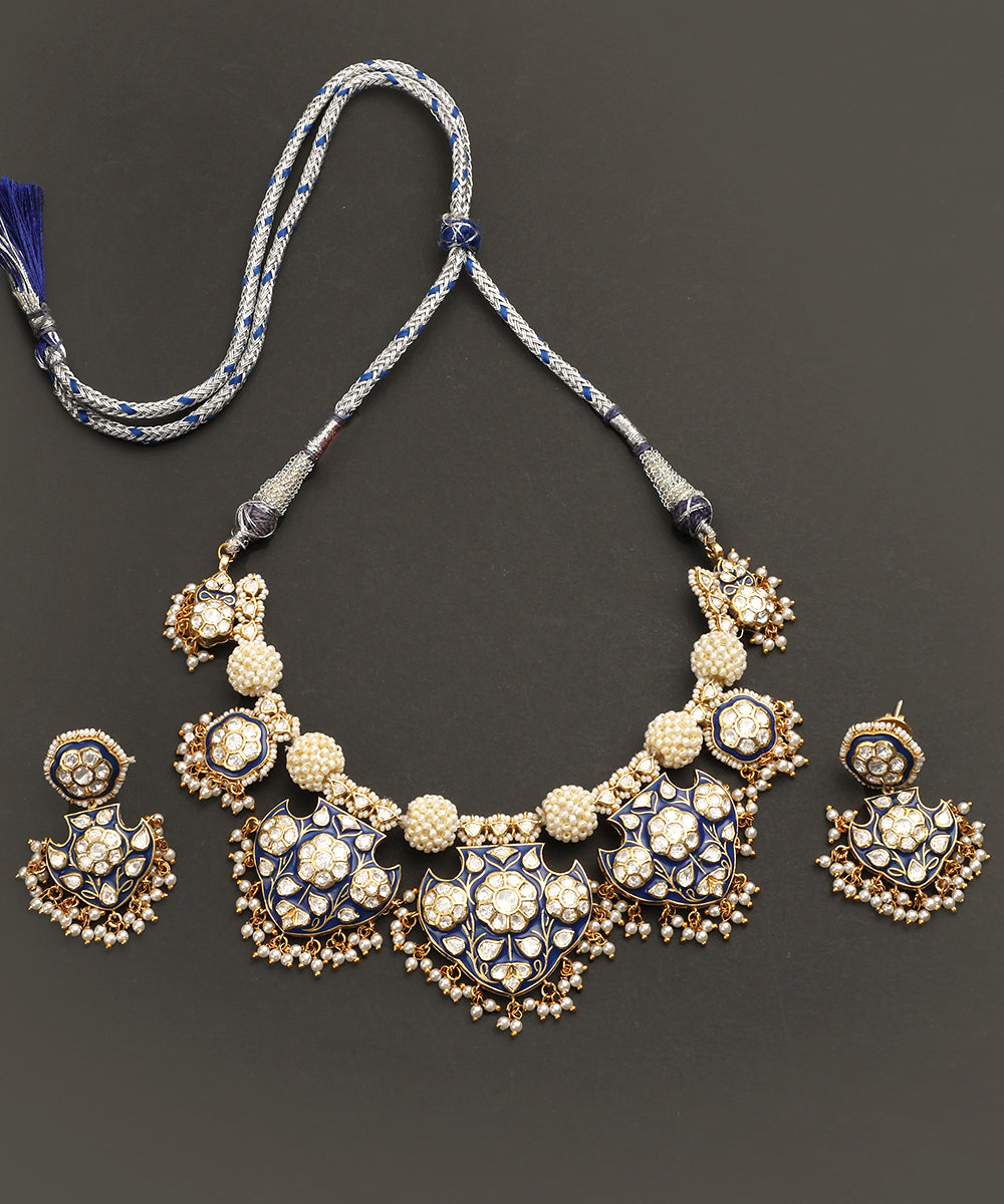 Aleena_Handcrafted_Silver_Necklace_Set_With_Beads_CZ_and_Blue_Semi_Precious_Stones_WeaverStory_02