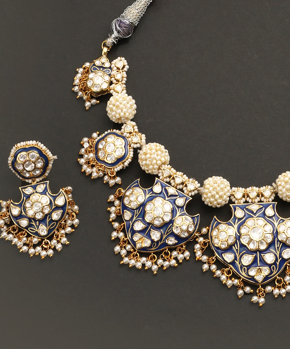 Aleena_Handcrafted_Silver_Necklace_Set_With_Beads_CZ_and_Blue_Semi_Precious_Stones_WeaverStory_04