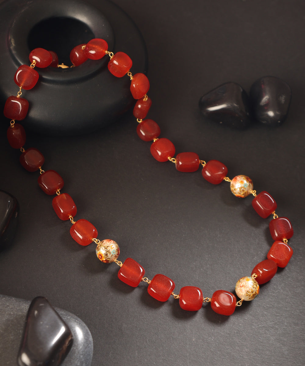 Firoza_Red_Handcarfted_Alloy_Mala_with_Red_Stones_WeaverStory_01