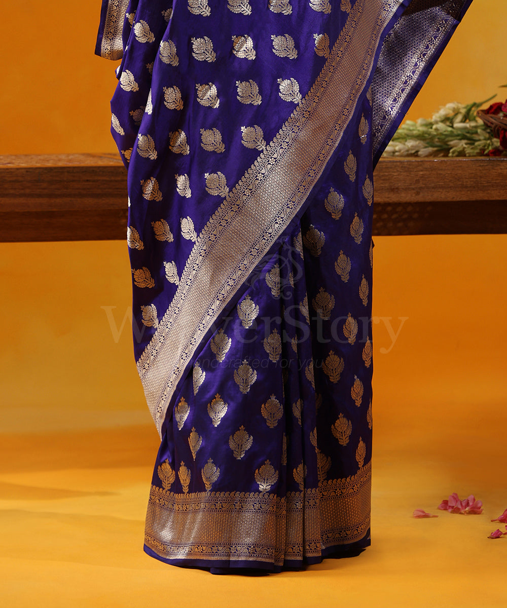 Royal_Blue_Handloom_Pure_Katan_Silk_Banarasi_Saree_With_Cutwork_Zari_Booti_WeaverStory_04