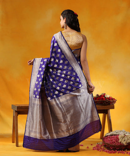 Royal_Blue_Handloom_Pure_Katan_Silk_Banarasi_Saree_With_Cutwork_Zari_Booti_WeaverStory_03