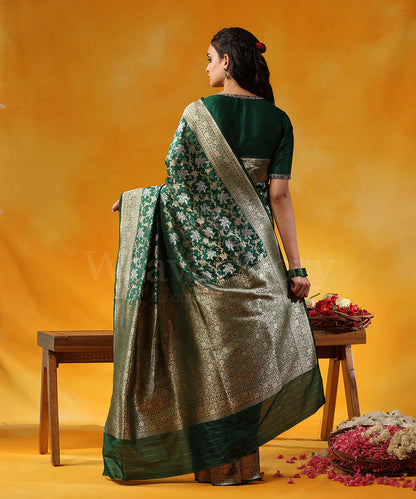 Handloom_Green_Pure_Katan_Silk_Banarasi_Saree_With_Cutwork_Alfi_Jaal_WeaverStory_03