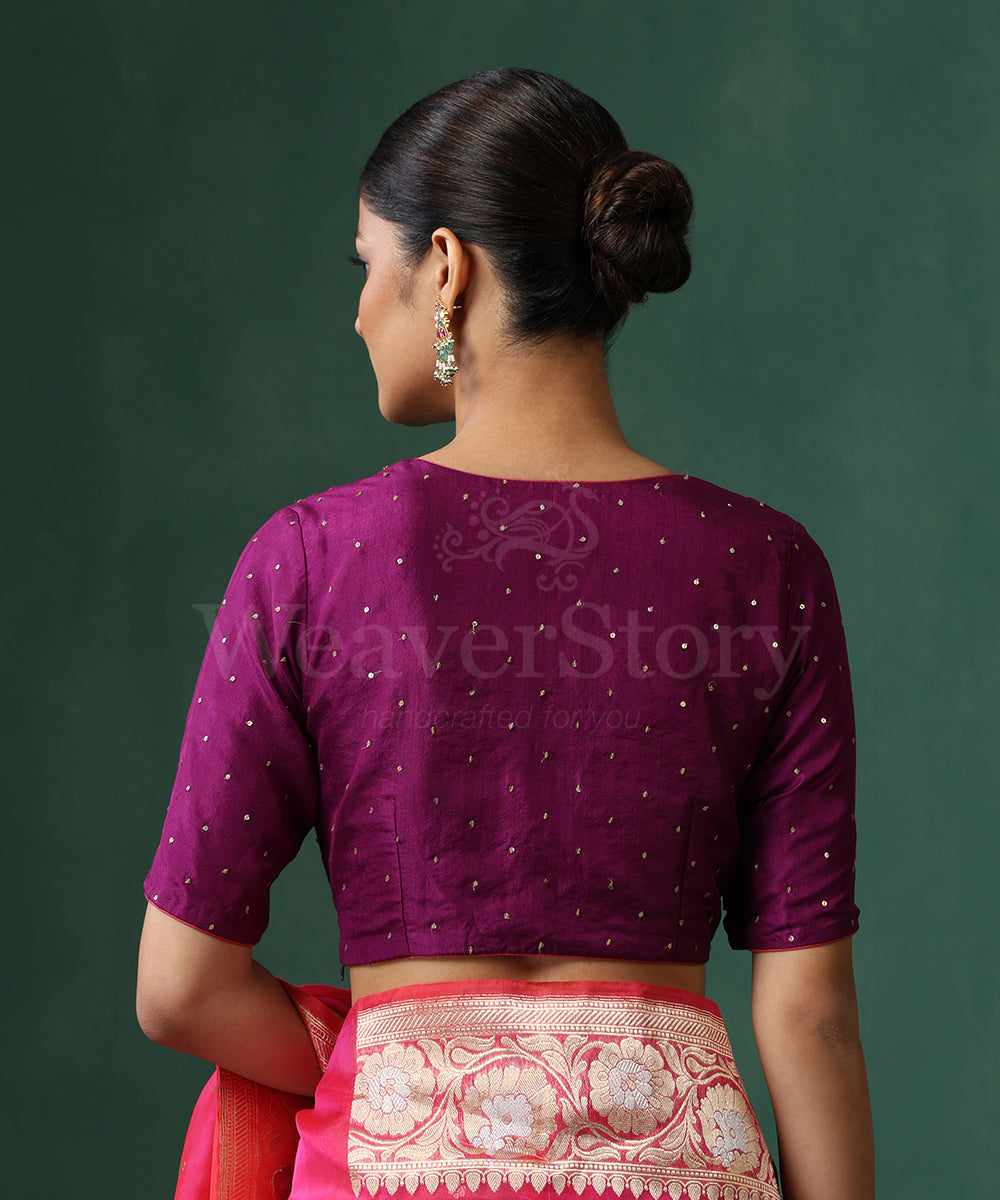 Purple_Pure_Silk_Blouse_With_Sequin_All_Over_WeaverStory_07