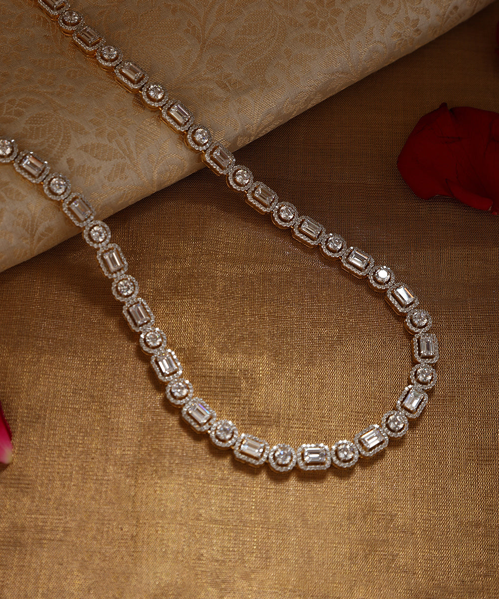 Anji_Handcrafted_Pure_Silver_Swarovski_Necklace_With_Moissanite_Polki_WeaverStory_01