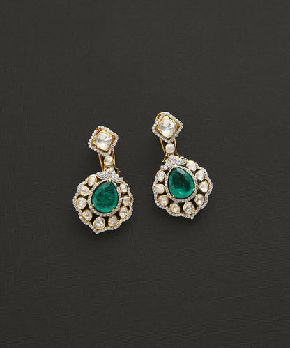Adhiratha_Handcrafted_Pure_Silver_Swarovski_Necklace_Set_With_Emeralds_WeaverStory_04