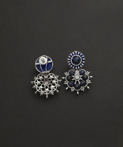 Ina_Handcrafted_Pure_Silver_Swarovski_Necklace_Set_With_Floral_Motif_WeaverStory_05