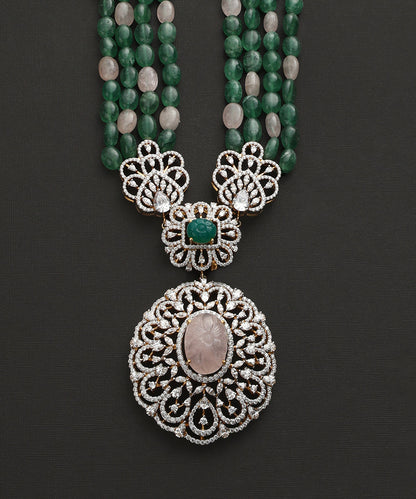 Asani_Handcrafted_Pure_Silver_Moissanite_Polki_Necklace_Set_WeaverStory_03