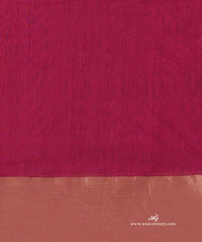 Purple_Handloom_Plain_With_Broad_Border_Cotton_Silk_Chanderi_Saree_WeaverStory_05