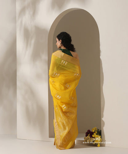 Yellow_Handloom_Tilak_Motif_Cotton_Silk_Chanderi_Saree_WeaverStory_03