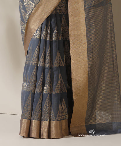 Lavender_Grey_Handloom_Pyramid_Motif_Jaal_Cotton_Silk_Chanderi_Saree_WeaverStory_04