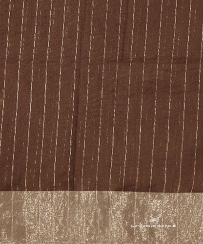 Brown_Handloom_Pyramid_Motif_Jaal_Cotton_Silk_Chanderi_Saree_WeaverStory_05