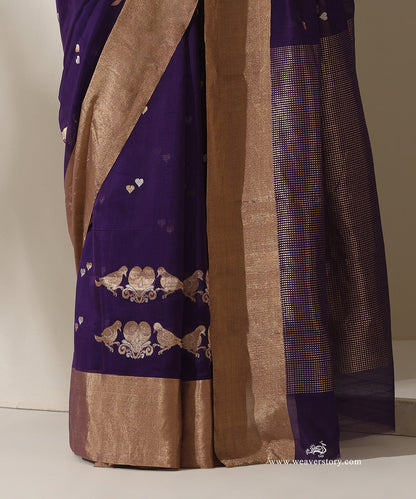 Purple_Handloom_Twin_Hearts_Motif_With_Bird_Border_Cotton_Silk_Chanderi_Saree_WeaverStory_04