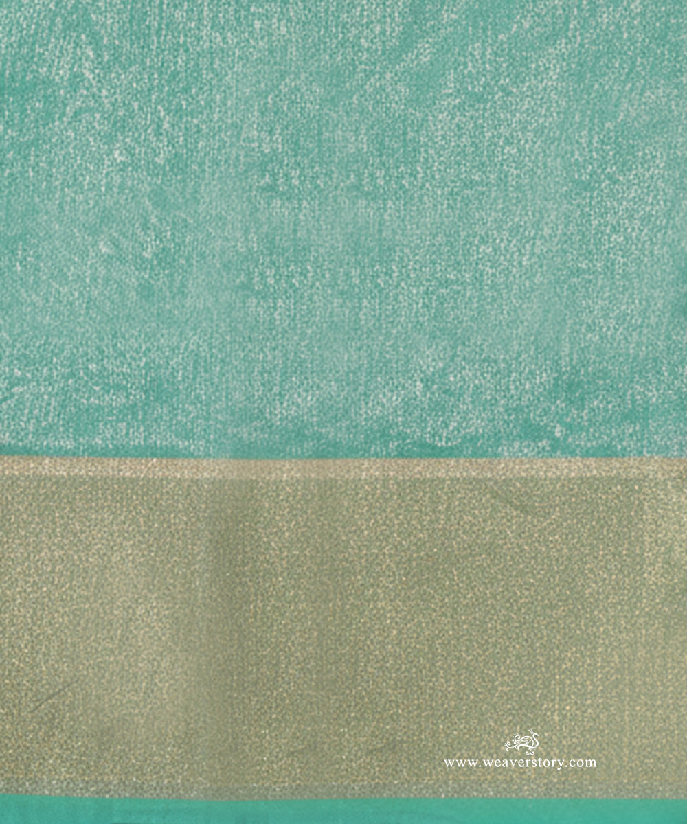 Firozi_Blue_Handloom_Sunflower_Motif_Jaal_Cotton_Silk_Chanderi_Saree_WeaverStory_05