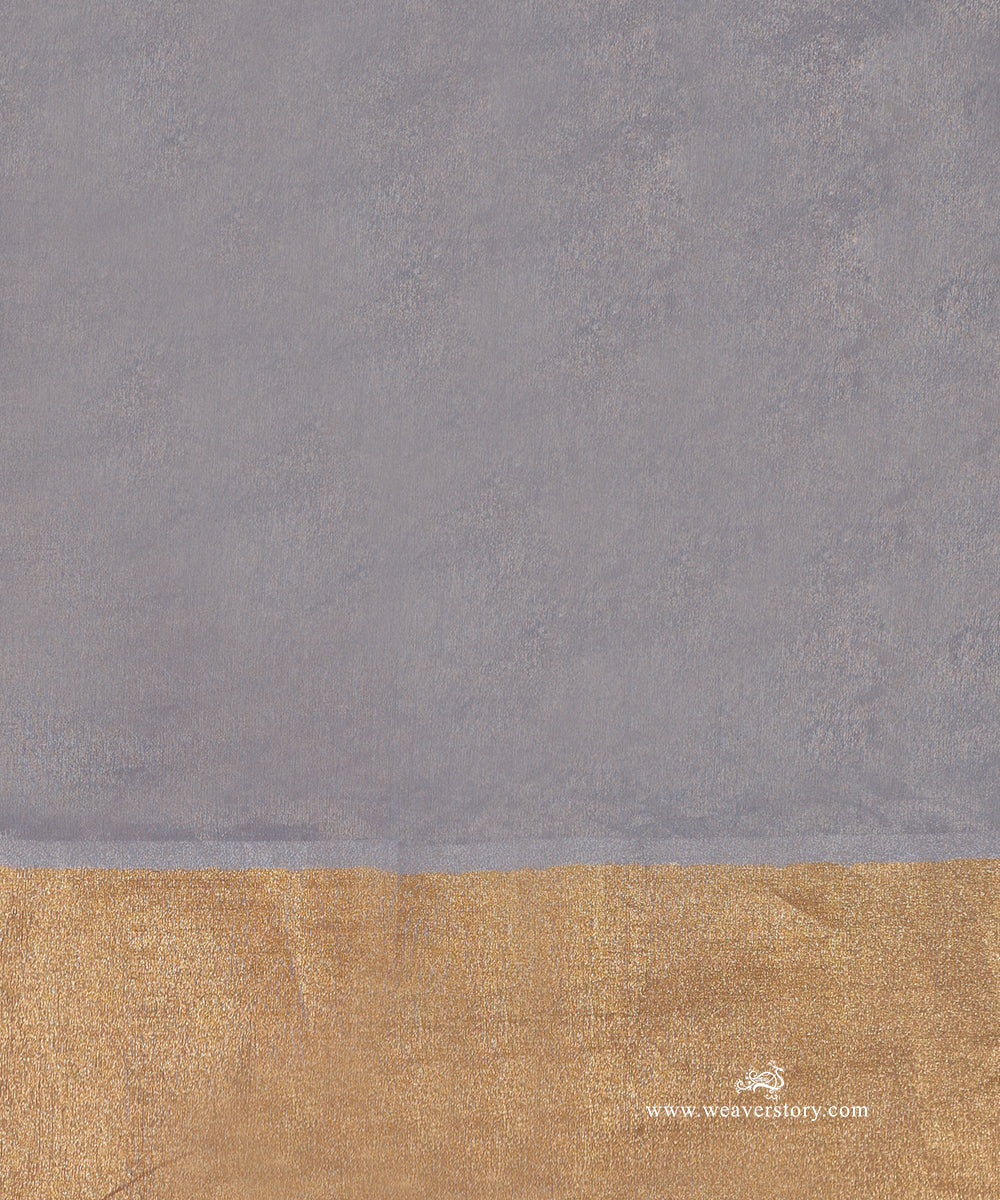 Lavender_Grey_Handloom_Sunflower_Motif_Jaal_Cotton_Silk_Chanderi_Saree_WeaverStory_05