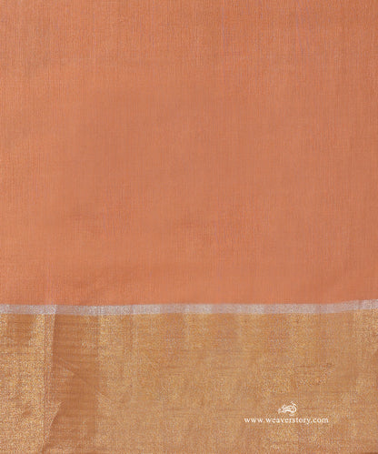 Peach_&amp;_Magenta_Handloom_Sunflower_Motif_Jaal_Cotton_Silk_Chanderi_Saree_WeaverStory_05