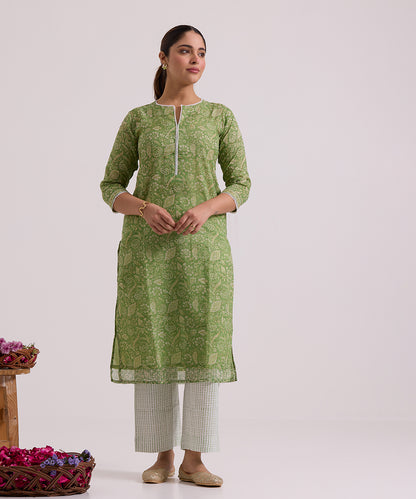 Green_Hand_Block_Printed_Kota_Doria_Suit_Set_With_Dupatta_WeaverStory_03