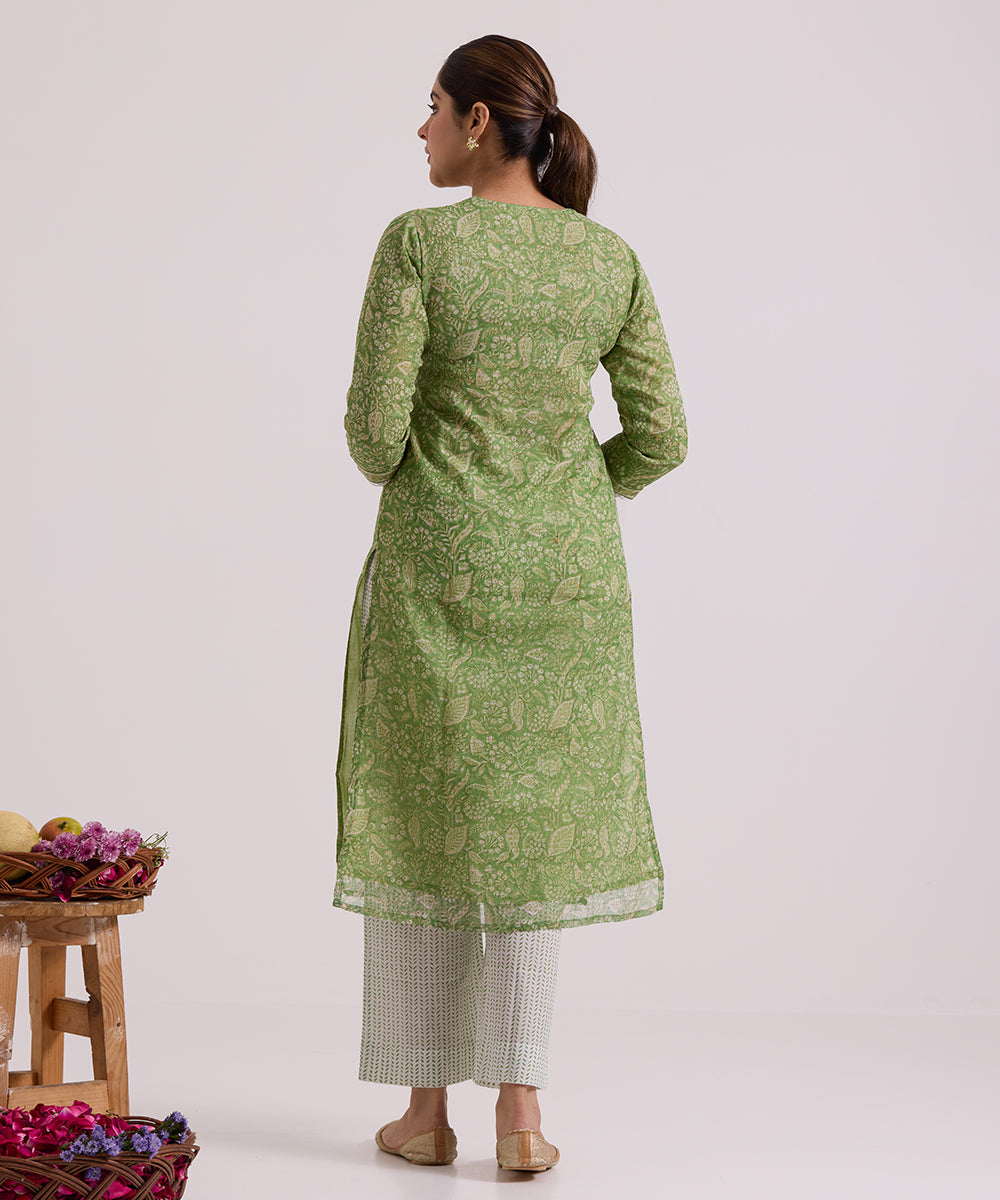 Green_Hand_Block_Printed_Kota_Doria_Suit_Set_With_Dupatta_WeaverStory_04
