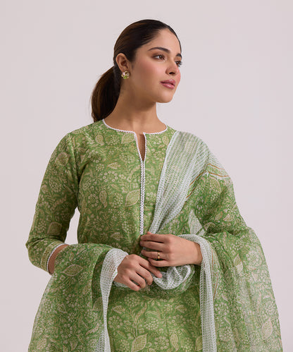 Green_Hand_Block_Printed_Kota_Doria_Suit_Set_With_Dupatta_WeaverStory_05