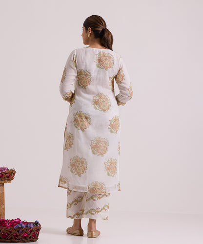 White_Olive_Gulab_Hand_Block_Printed_Kota_Doria_Suit_Set_With_Dupatta_WeaverStory_04