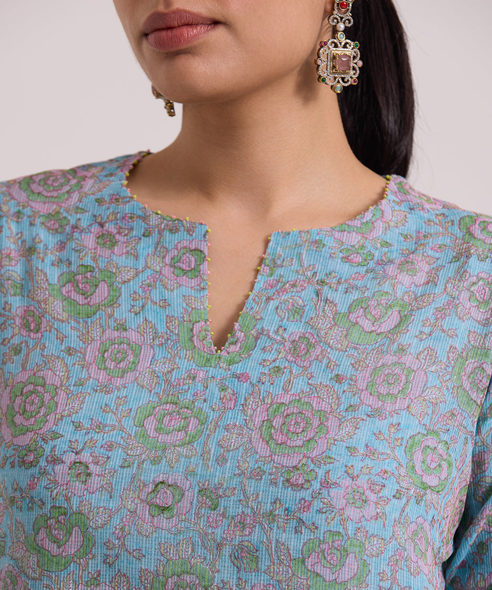 Light_Blue_Hand_Block_Printed_Kota_Doria_Suit_Set_With_Dupatta_WeaverStory_06