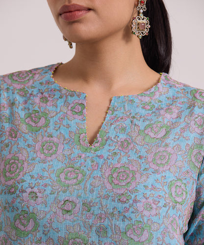 Light_Blue_Hand_Block_Printed_Kota_Doria_Suit_Set_With_Dupatta_WeaverStory_06