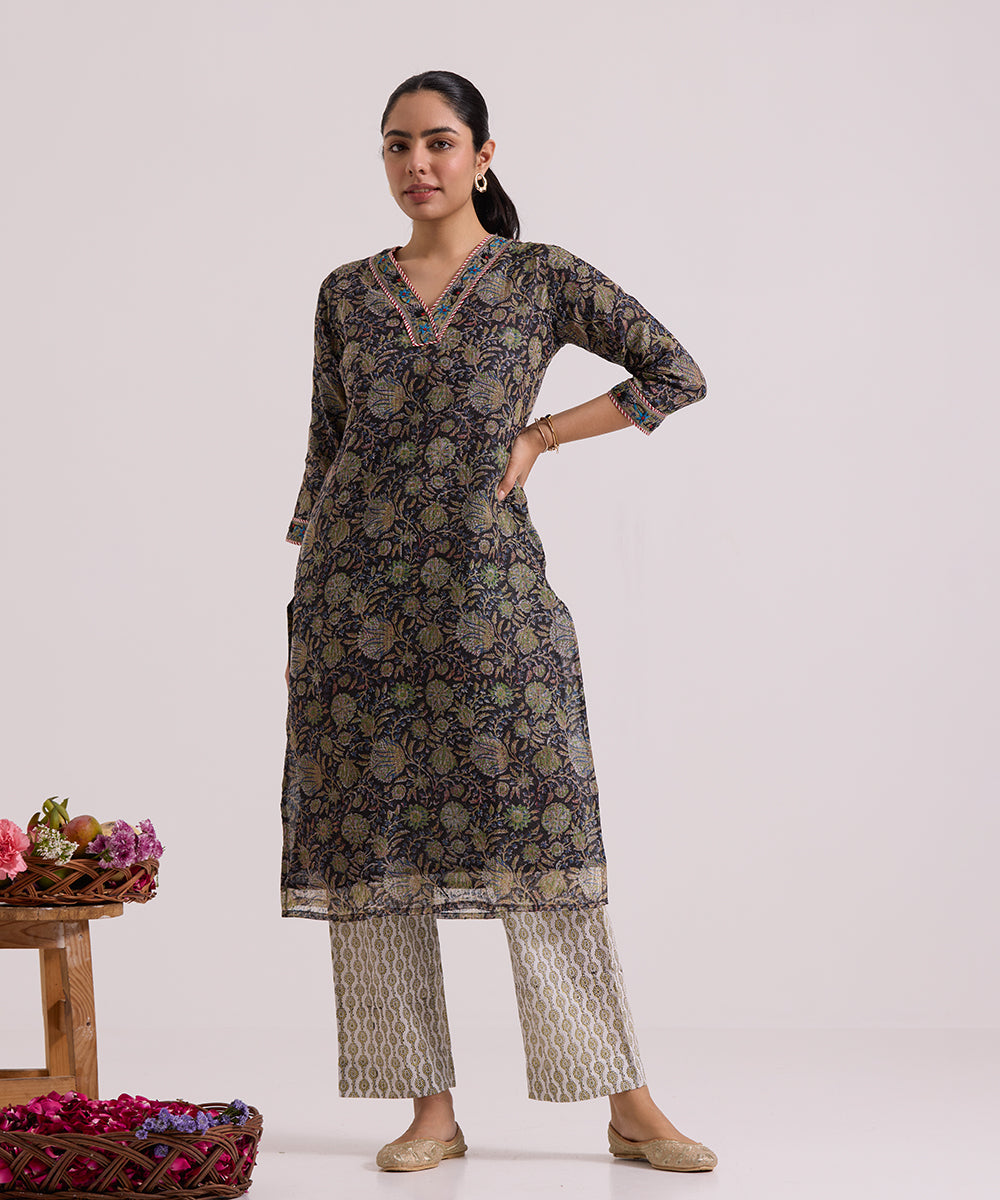 Black_Hand_Block_Printed_Kota_Doria_Suit_Set_With_Dupatta_WeaverStory_02