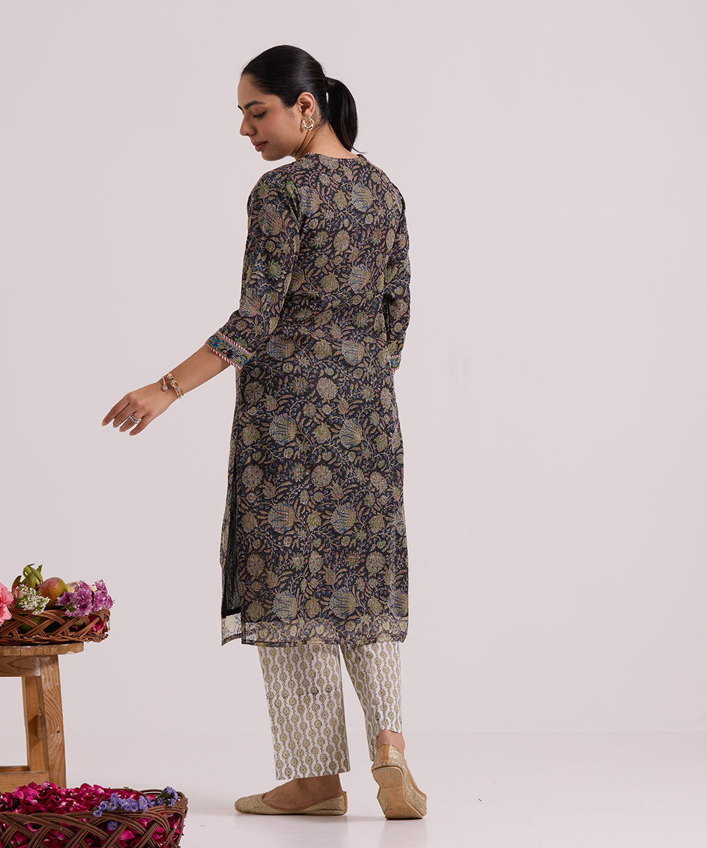 Black_Hand_Block_Printed_Kota_Doria_Suit_Set_With_Dupatta_WeaverStory_04