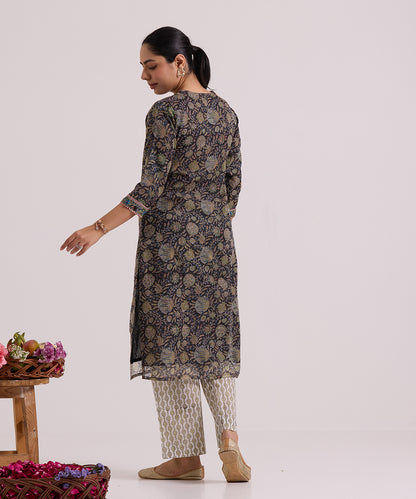 Black_Hand_Block_Printed_Kota_Doria_Suit_Set_With_Dupatta_WeaverStory_04