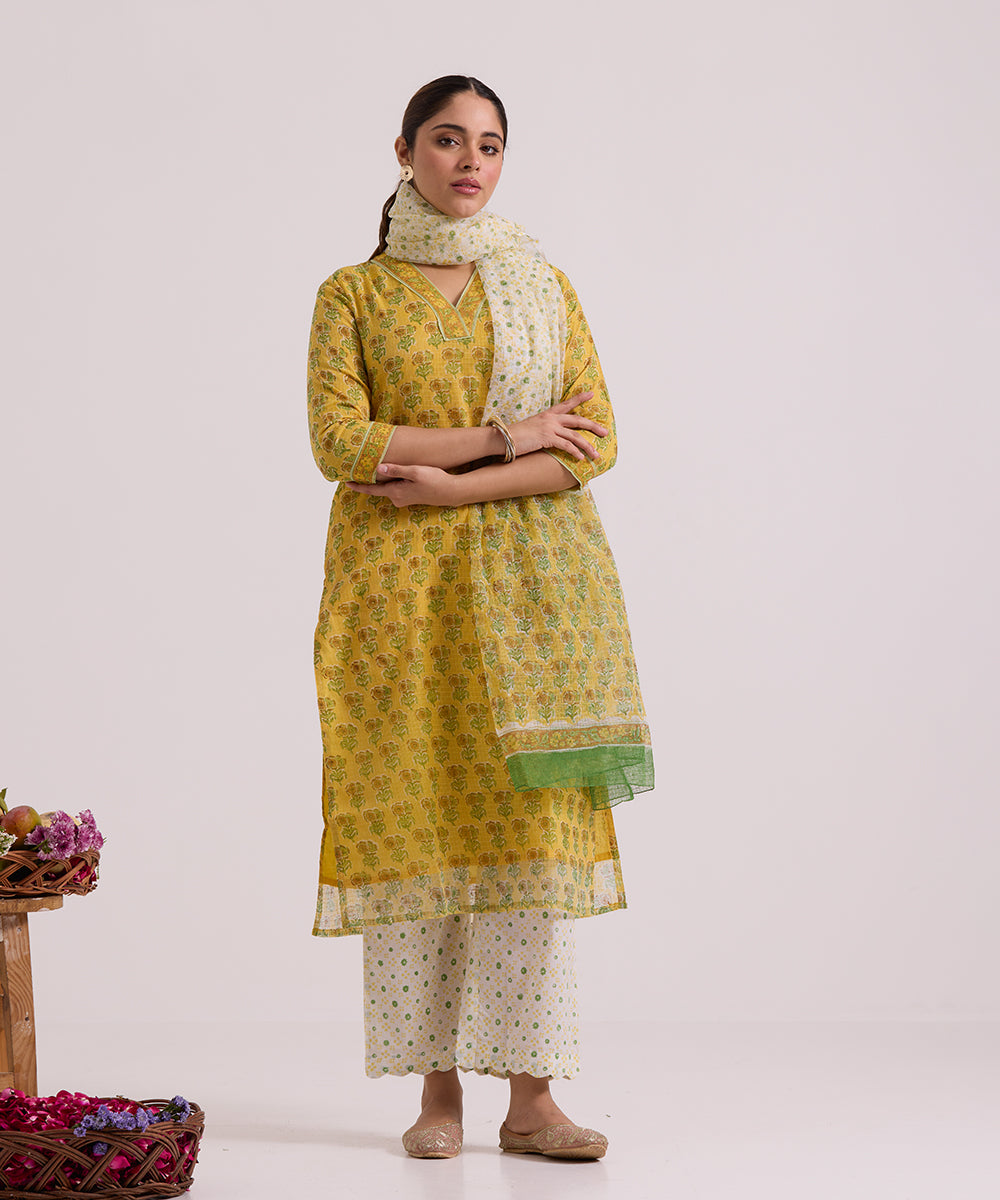 Yellow_Hand_Block_Printed_Kota_Doria_Suit_Set_With_Dupatta_WeaverStory_02