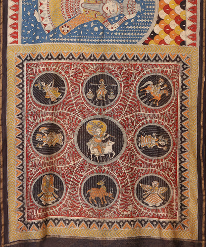 Blue_Handloom_Pure_Cotton_Chanderi_Bandhani_Mata-Ni-Pachedi_Saree_With_Figurine_Boota_WeaverStory_02