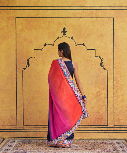 Pink_Ombre_Dyed_Hand_Embroidered_Crepe_Jacquard_Parsi_Gara_Saree_With_Multicolored_Border_WeaverStory_03