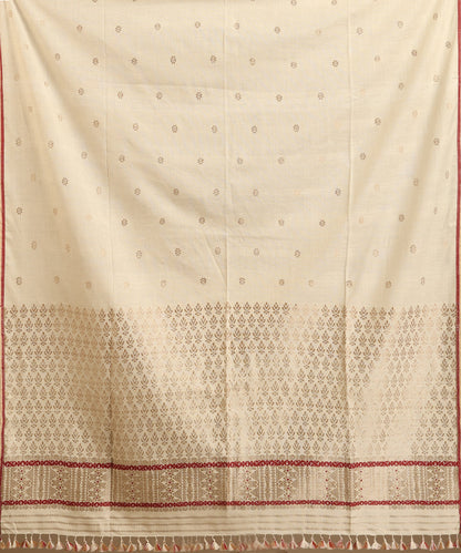 White_Handloom_Pure_Eri_Silk_Natural_Dye_Saree_With_Red_Selvedge_WeaverStory_05