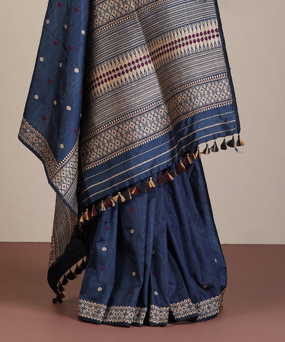 Blue_Handloom_Pure_Mulberry_Silk_Assam_Indigo_Dye_Saree_With_Intricate_Pallu_And_Red_Meena_WeaverStory_03