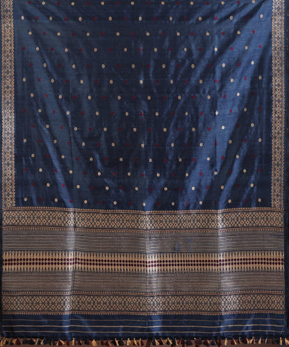 Blue_Handloom_Pure_Mulberry_Silk_Assam_Indigo_Dye_Saree_With_Intricate_Pallu_And_Red_Meena_WeaverStory_05