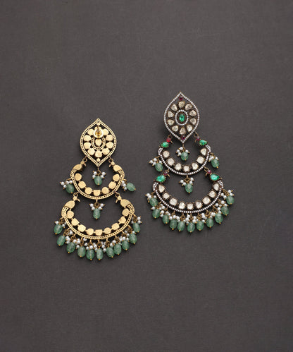 Mayurakshi_Handcrafted_Silver_Alloy_Chandbali_With_Victorian_Zirconia_And_Green_Semi_Precious_Stones_WeaverStory_03