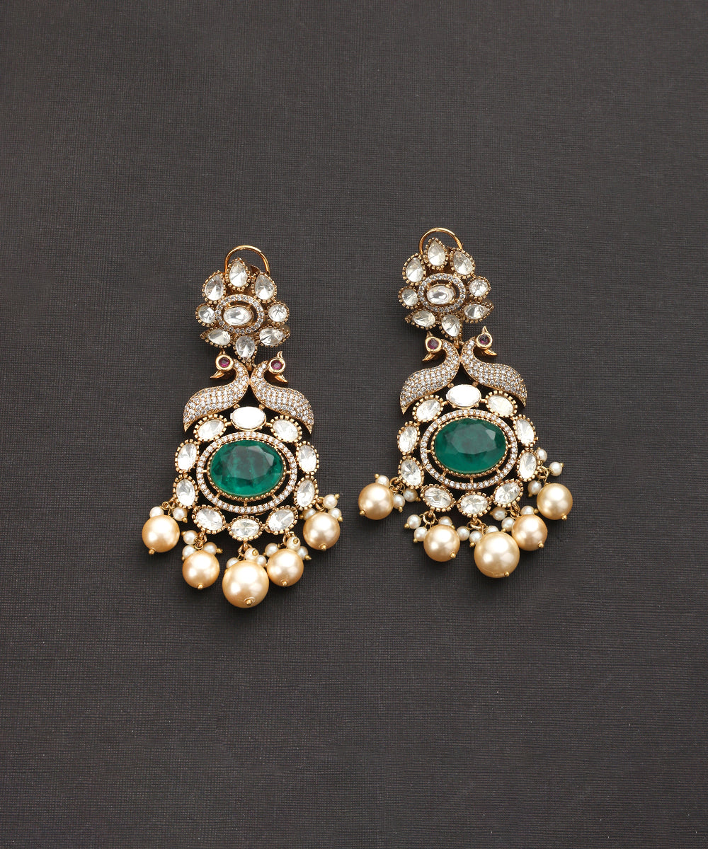 Ranchi_Handcrafted_Silver_Alloy_Earrings_With_Moissanite_Polki_And_Semi_Precious_Stones_WeaverStory_02